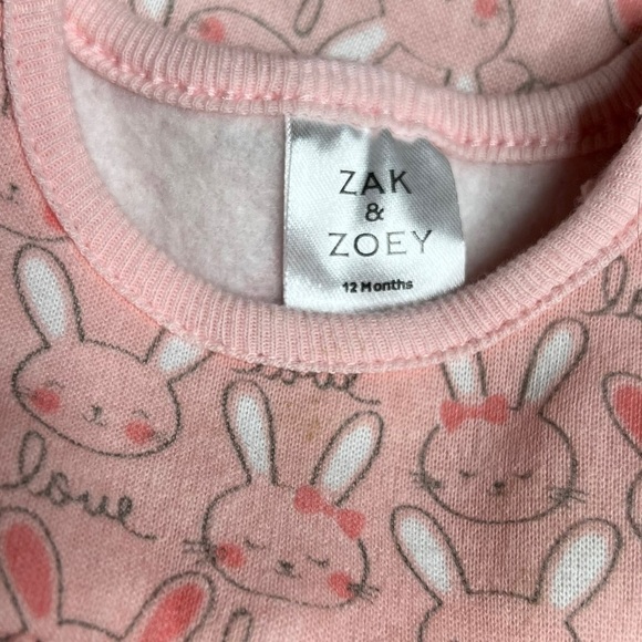 Zak & Zoey Baby Pink Bunny Sweater - Picture 4 of 5